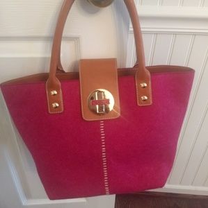 🚫 SOLD🚫Kate Spade Magenta Wool & Leather Bag